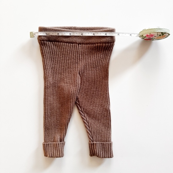 Grayson Collective Knit Leggings For Newborn Baby, Dark Brown - Picture 2 of 5